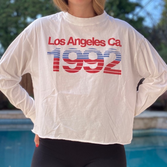 Nordstrom Tops - DAY Cropped Long Sleeve Los Angeles Tee